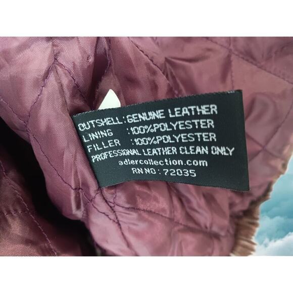 New with Tags Adler Collection 100% Leather Faux Fur Hood Coat SZ M - Picture 6 of 16